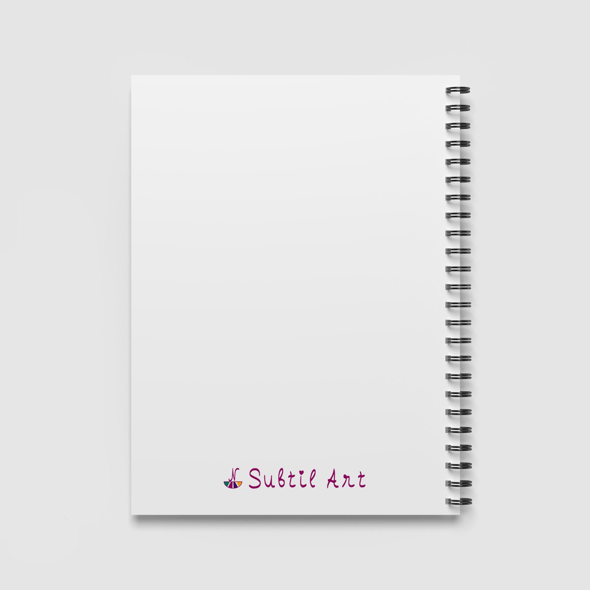 Spiral Notebook A4 - Modern abstract pattern with layered bokeh circles and flowing lines in rich purple and teal palette