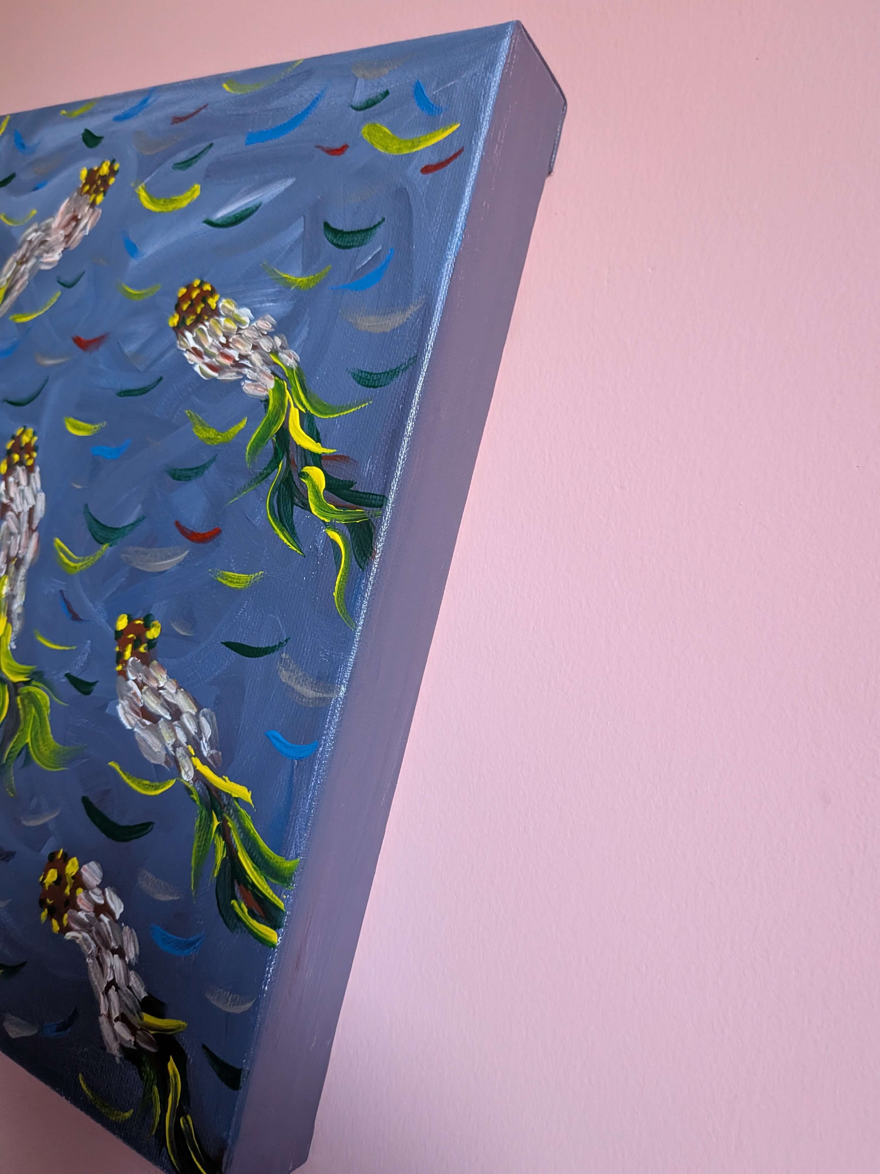 Abstract Wall Art, Acrylic Painting Canvas - Fish in the water
