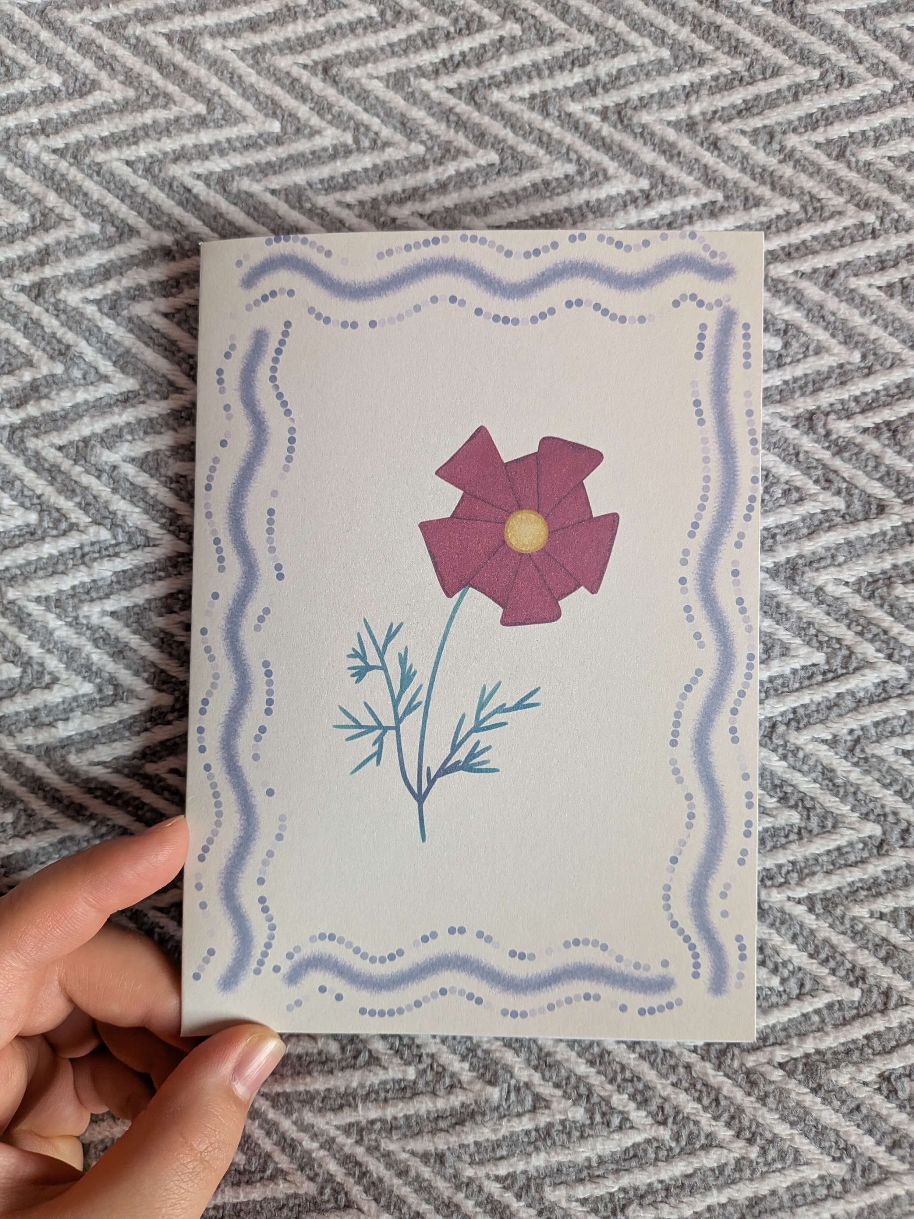 Just Because Greeting Card, Botanical Floral, Stationery