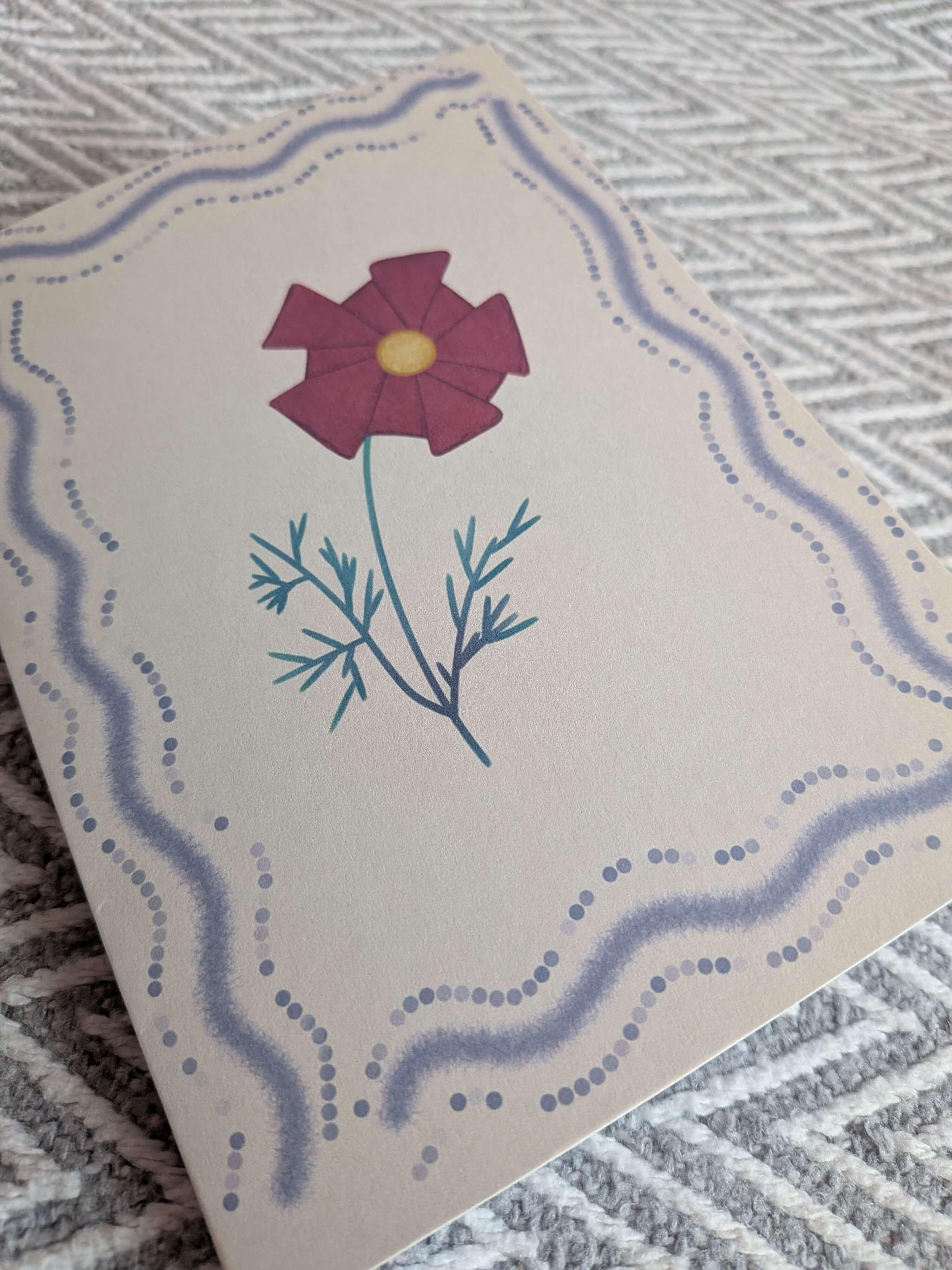 Just Because Greeting Card, Botanical Floral, Stationery