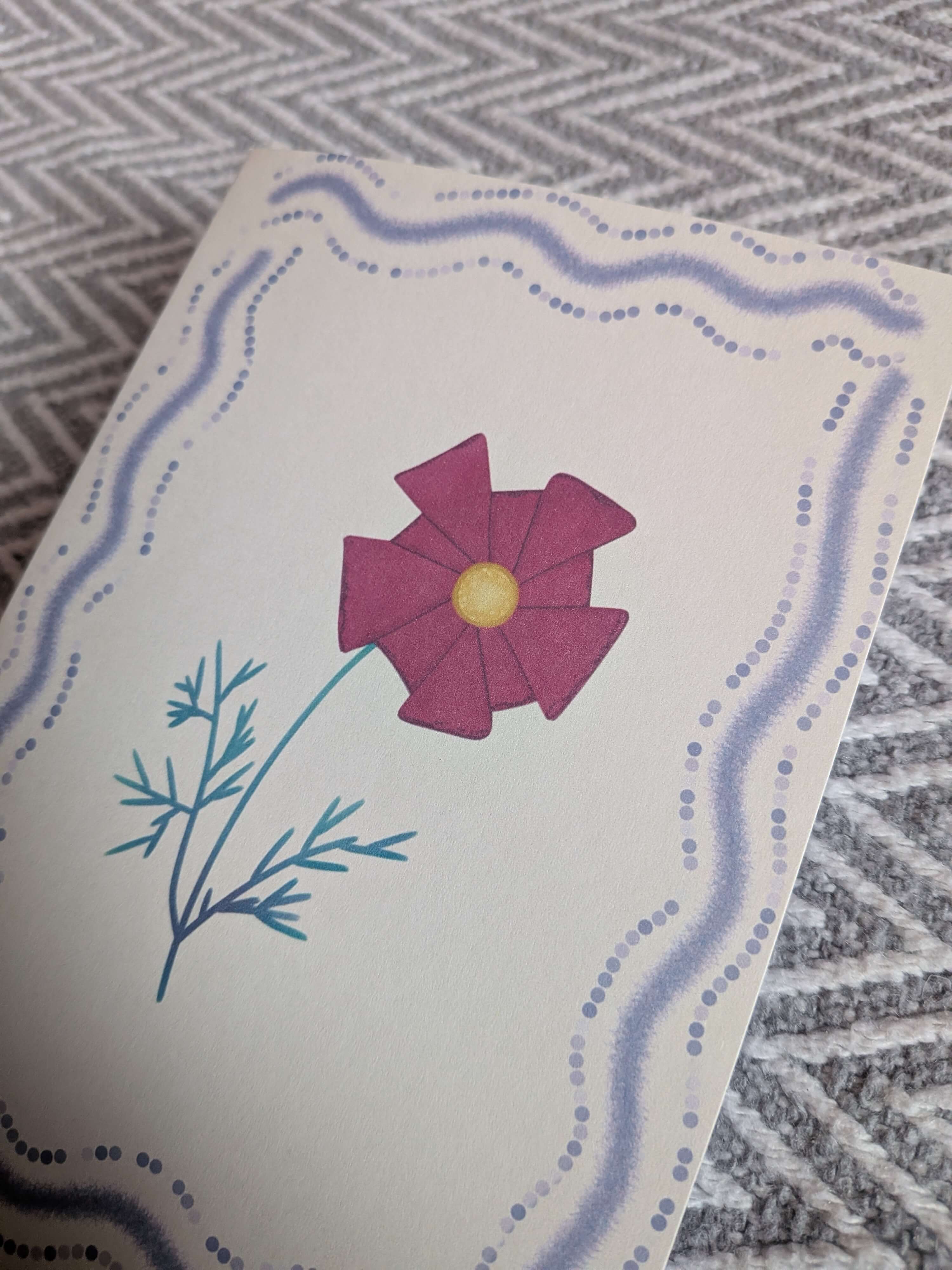 Just Because Greeting Card, Botanical Floral, Stationery