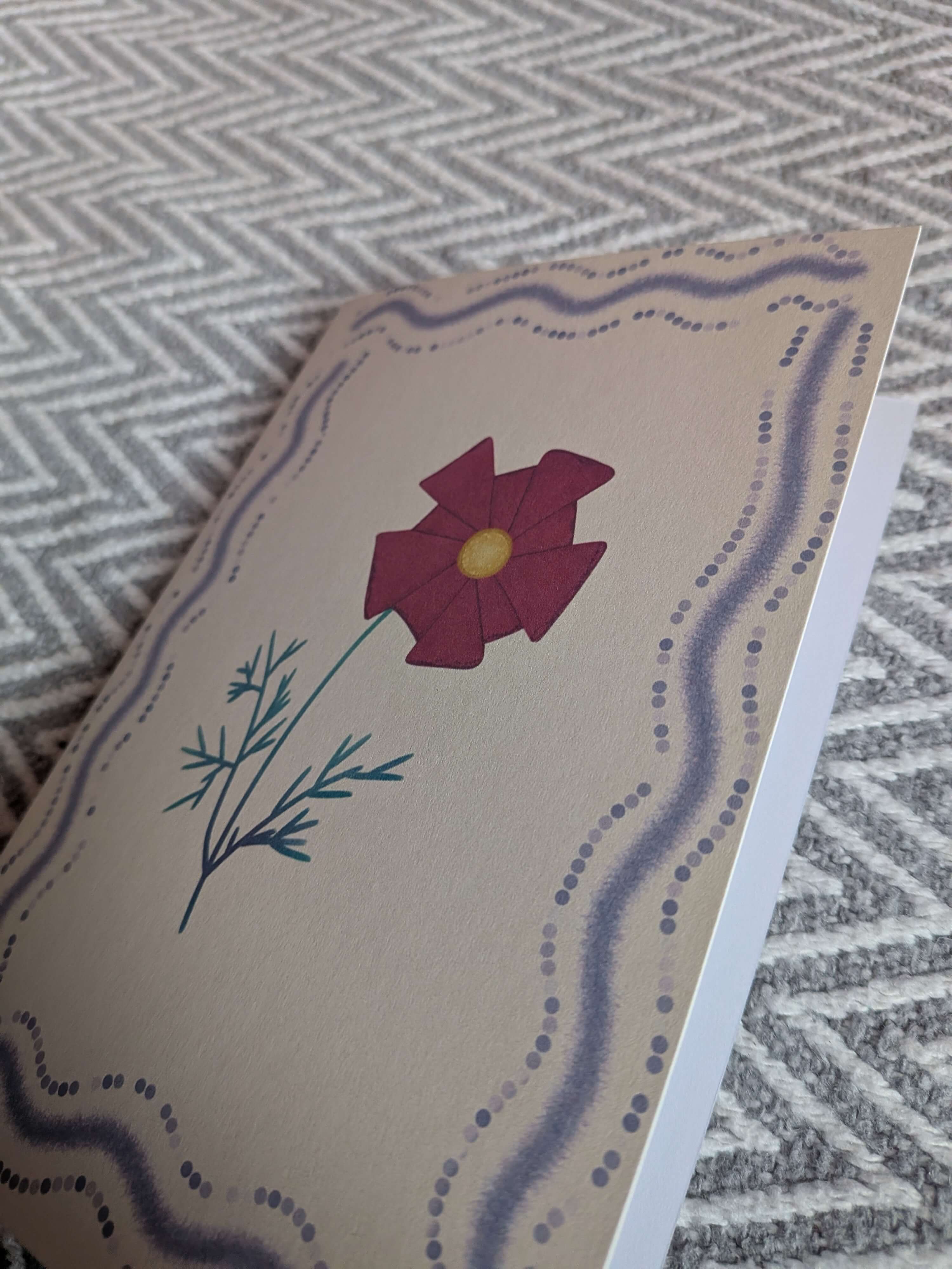 Just Because Greeting Card, Botanical Floral, Stationery