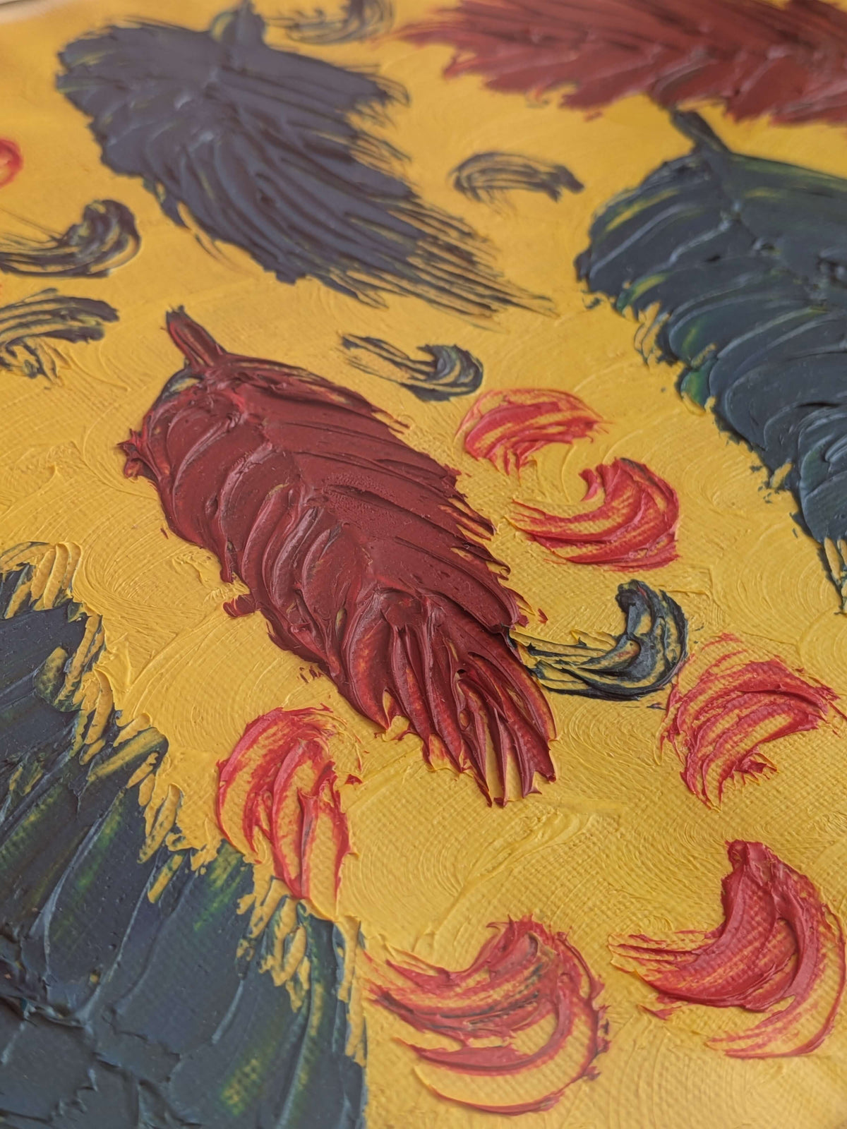 Oil painting - Feathers, Wall Art, Home Decor