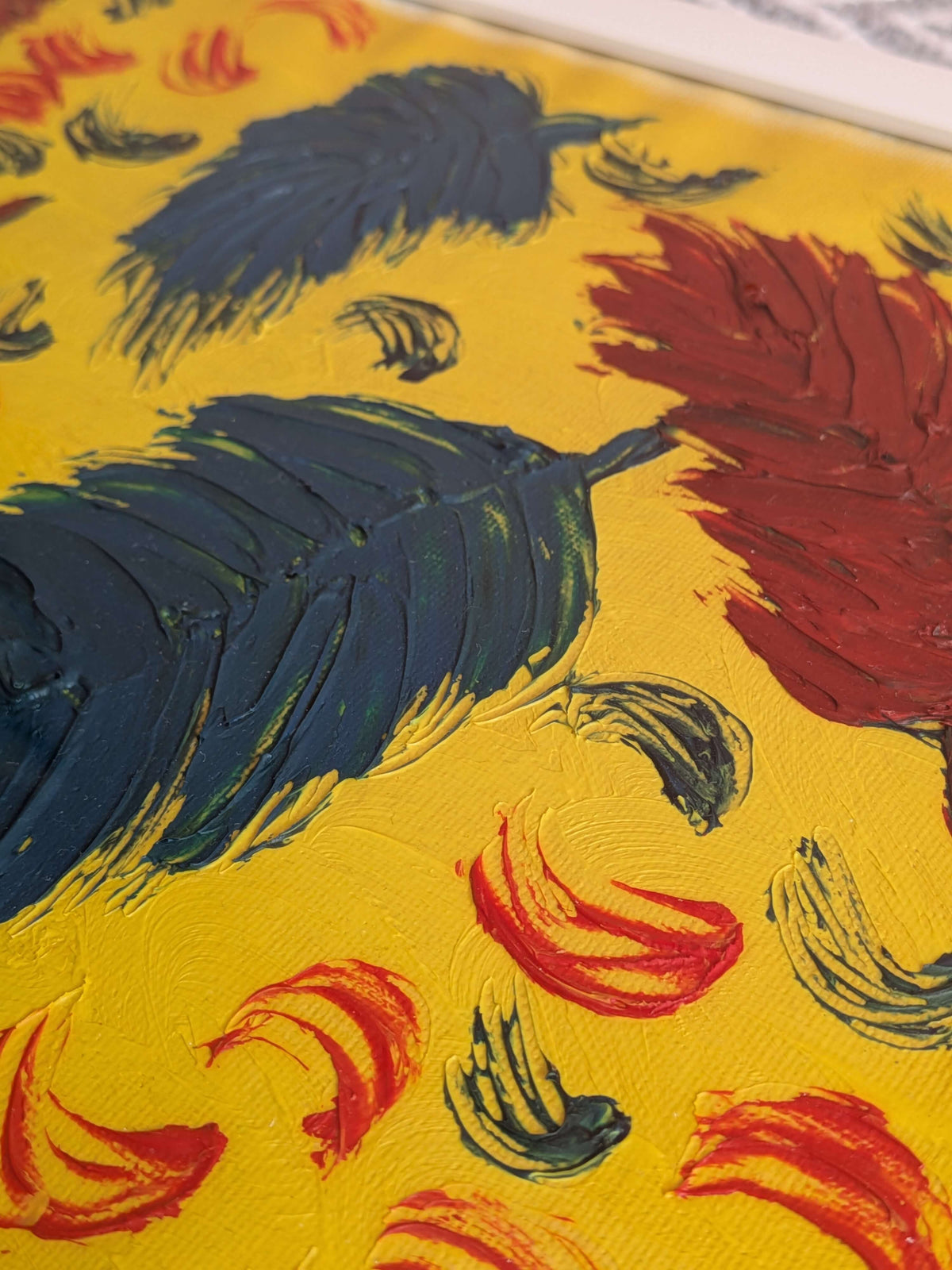 Oil painting - Feathers, Wall Art, Home Decor