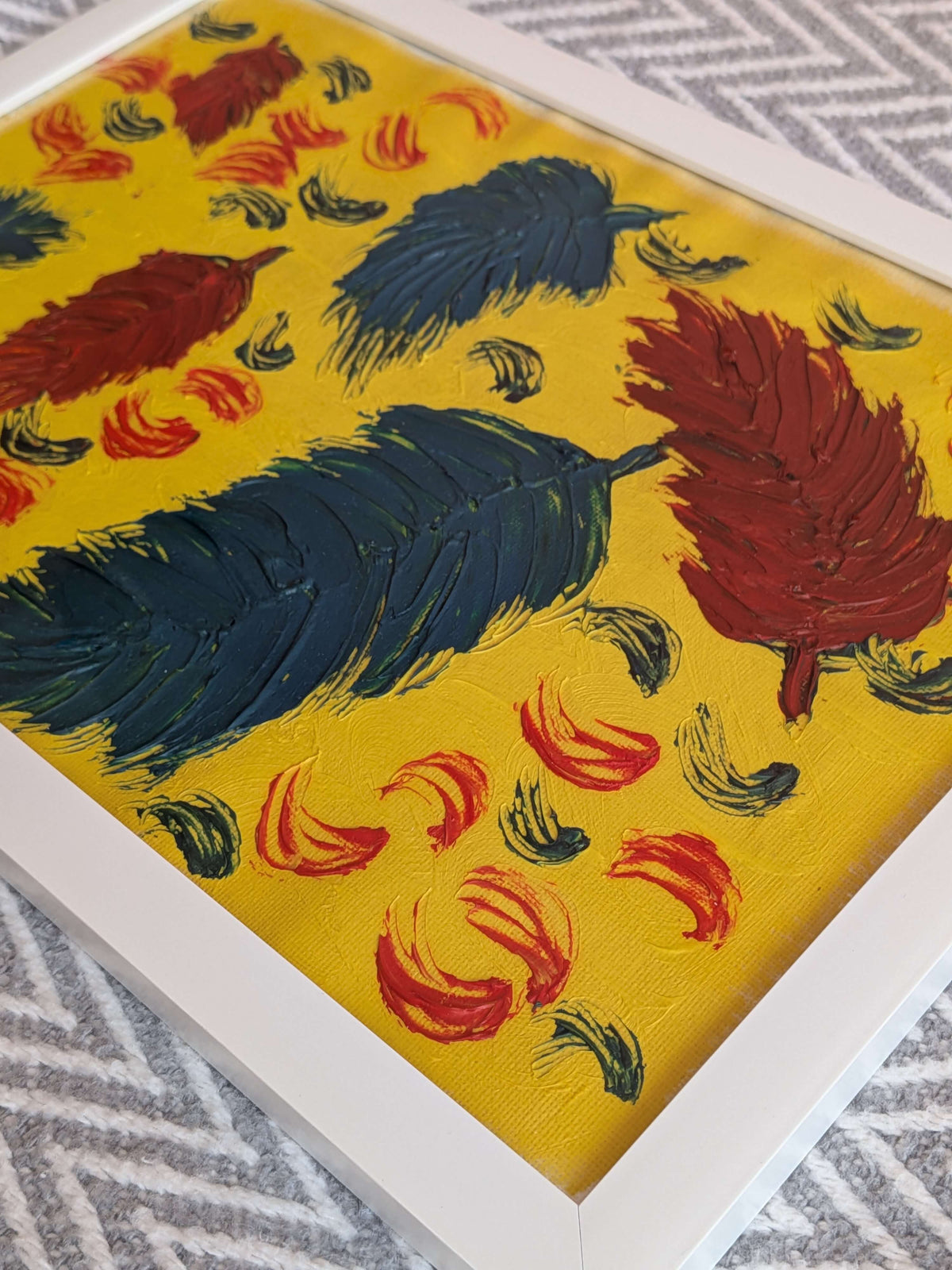 Oil painting - Feathers, Wall Art, Home Decor