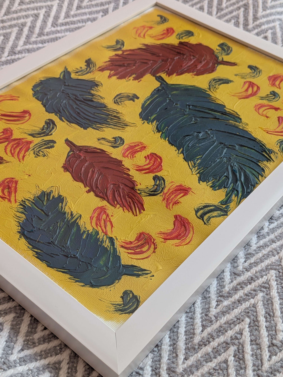 Oil painting - Feathers, Wall Art, Home Decor