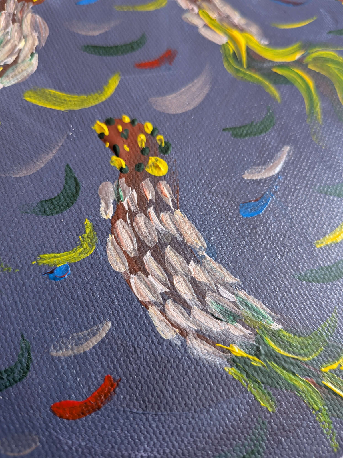 Abstract Wall Art, Acrylic Painting Canvas - Fish in the water