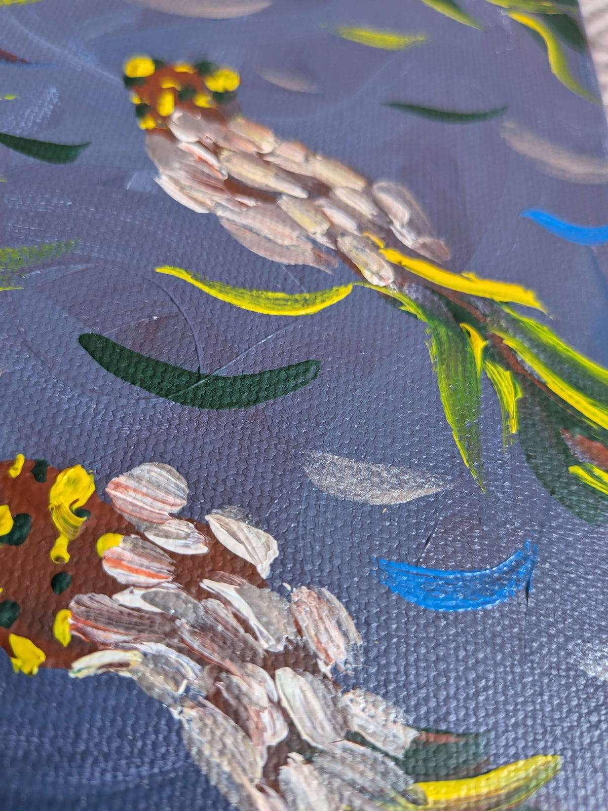 Abstract Wall Art, Acrylic Painting Canvas - Fish in the water