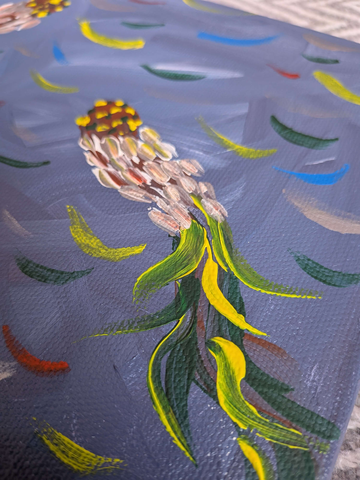 Abstract Wall Art, Acrylic Painting Canvas - Fish in the water