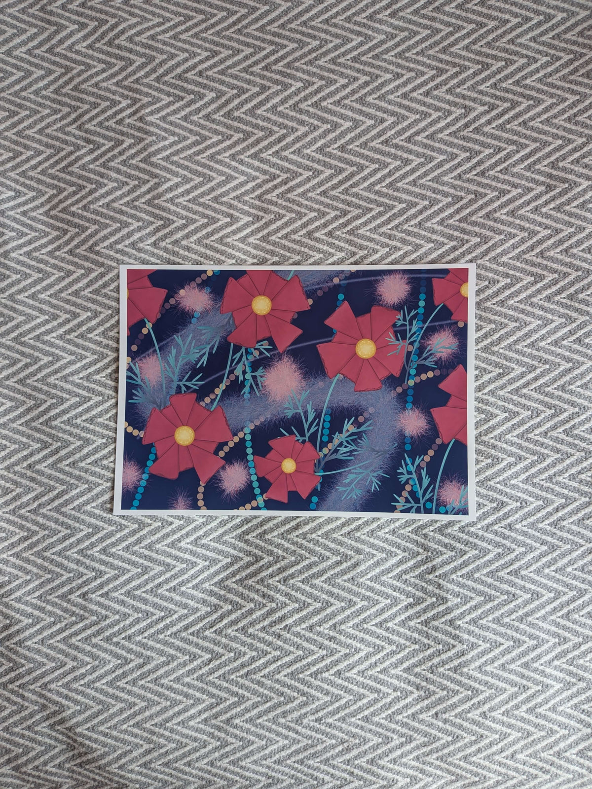Abstract Art - Whimsical Garden, A4 Botanical Wall Art, Home Decor, Modern Art Decor, Unframed Art Print