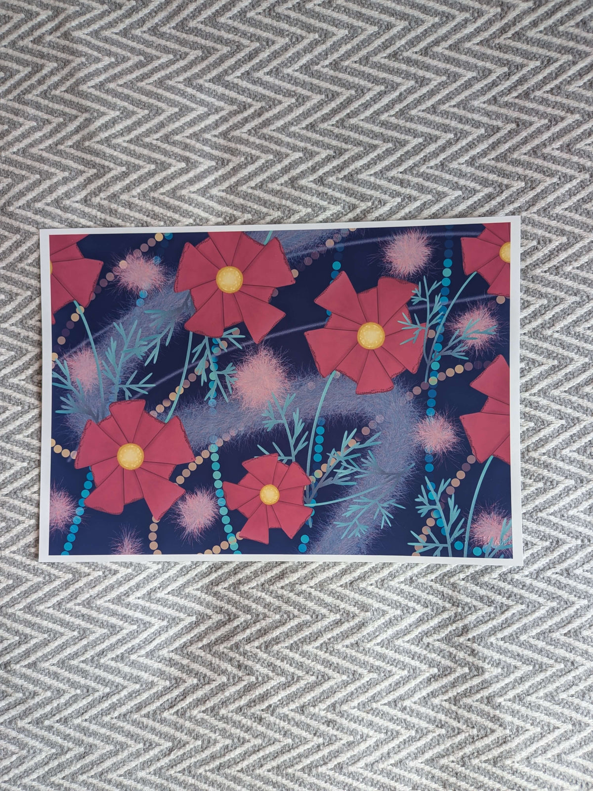 Abstract Art - Whimsical Garden, A4 Botanical Wall Art, Home Decor, Modern Art Decor, Unframed Art Print
