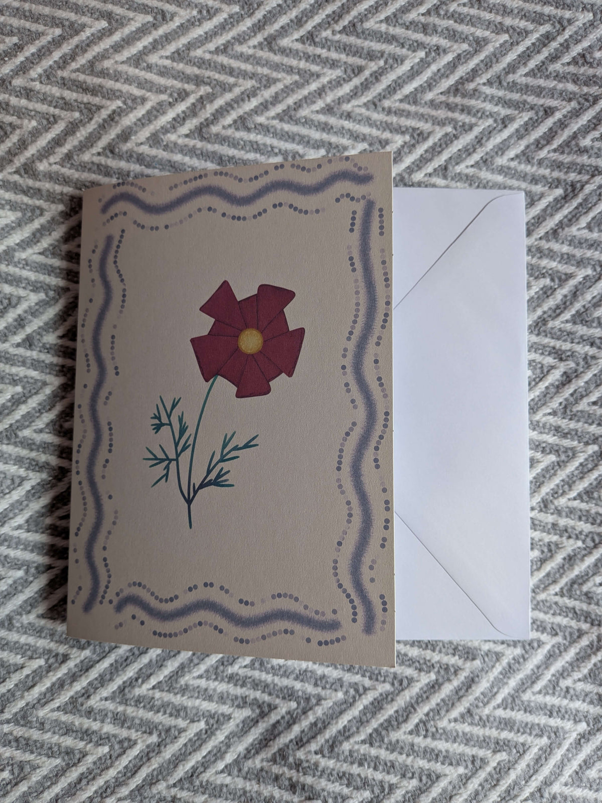 Just Because Greeting Card, Botanical Floral, Stationery
