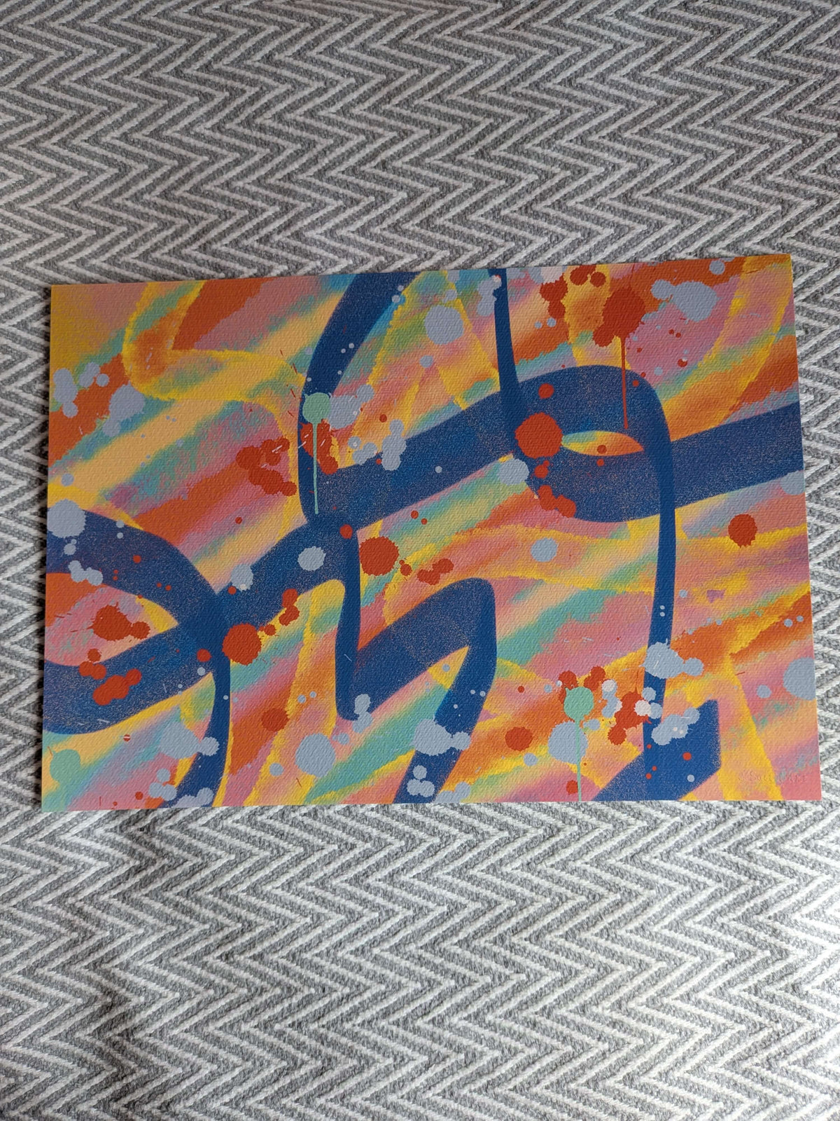 Abstract Art Print - Colourful A3 Wall Art, Home Decor, Modern Art, Philosophical Positive Decor, Unframed Art Print