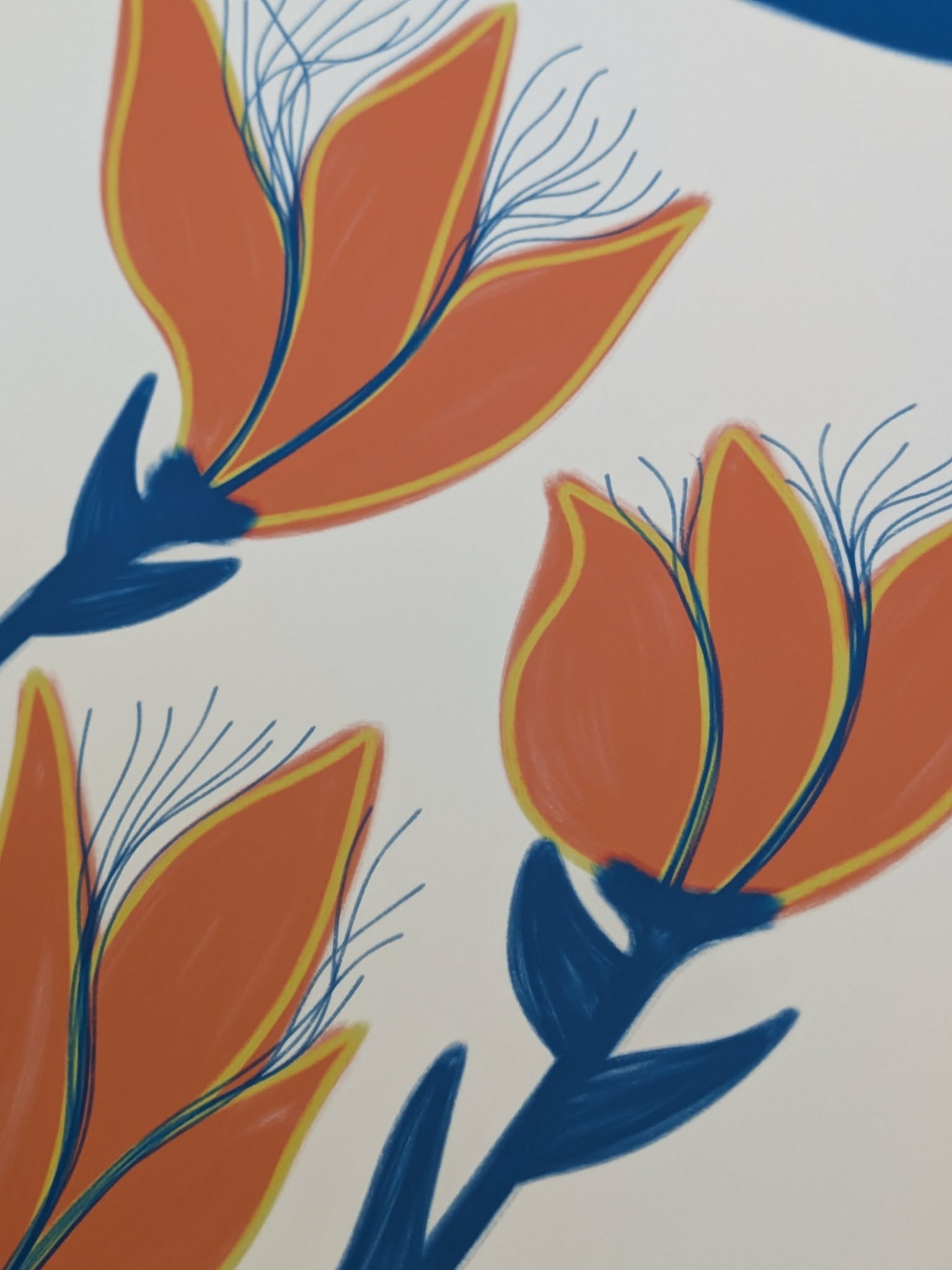 Blue Orange Flower