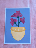 Vase with flowers illustration A4, Purple