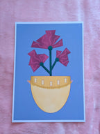 Vase with flowers illustration A4, Purple