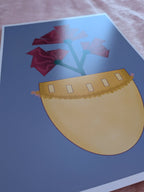 Vase with flowers illustration A4, Purple