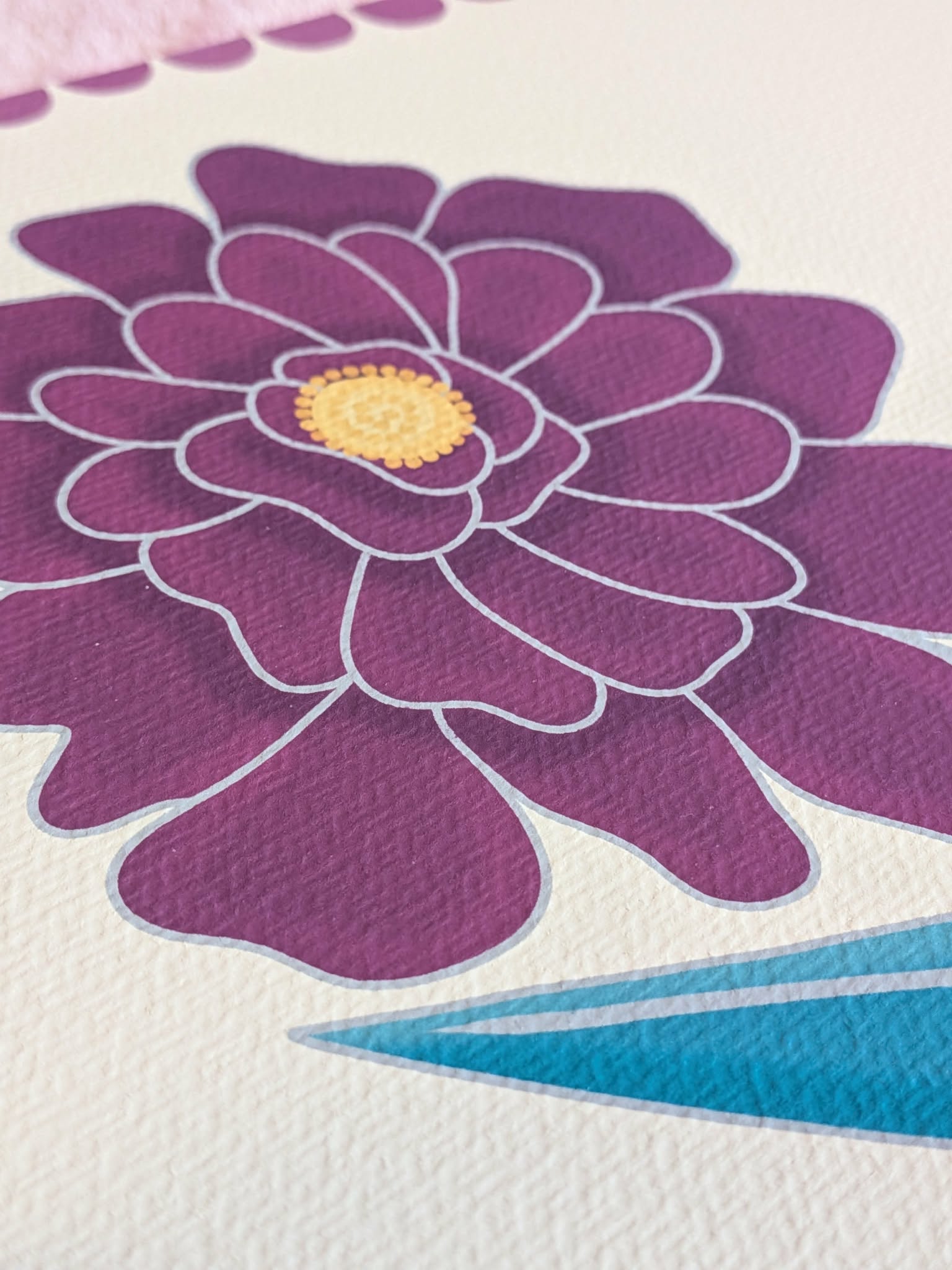 Square flower print art