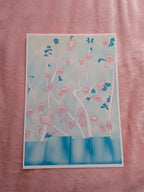 The flowers over the fence A4, White Green