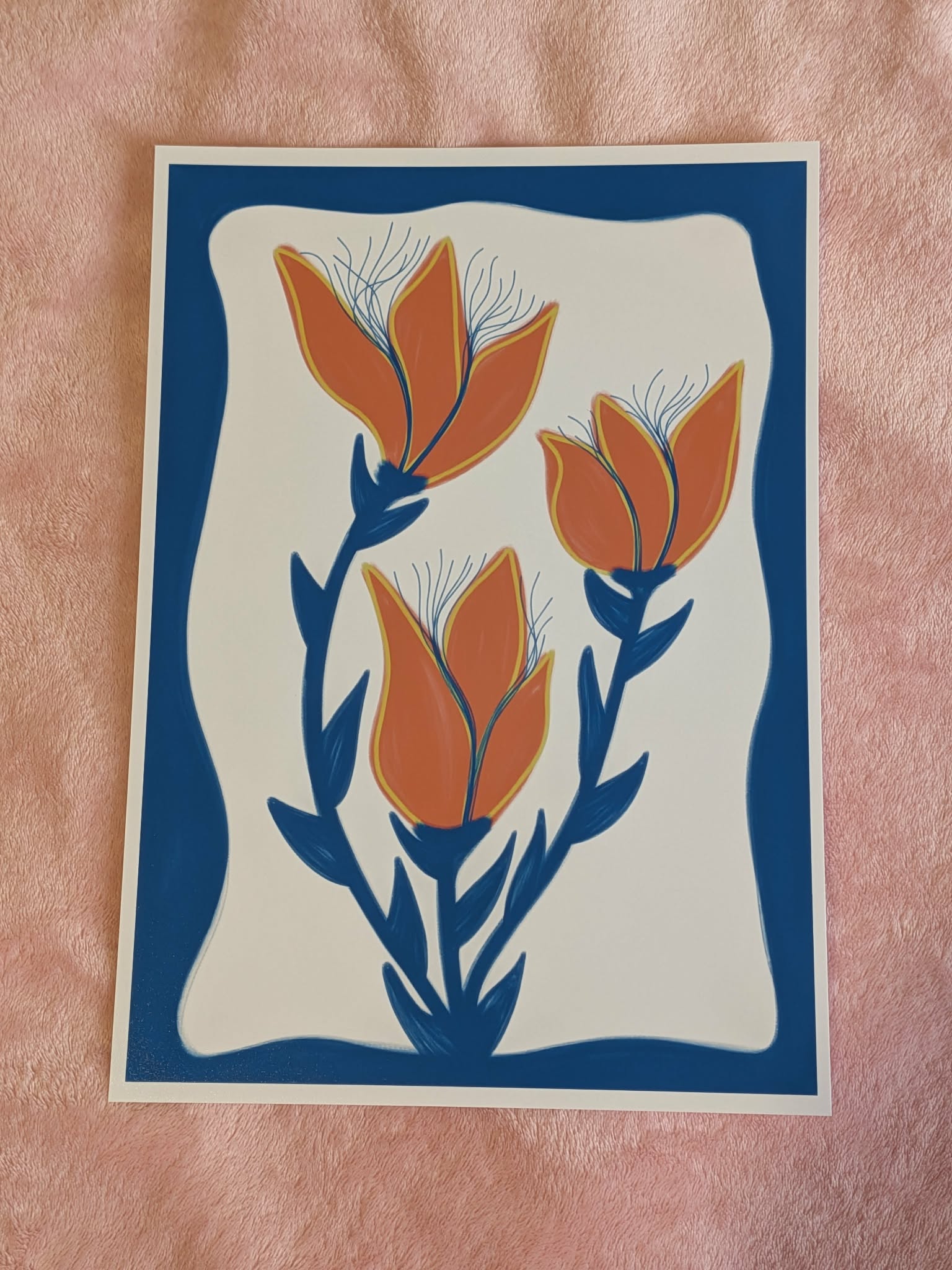 Blue Orange Flower