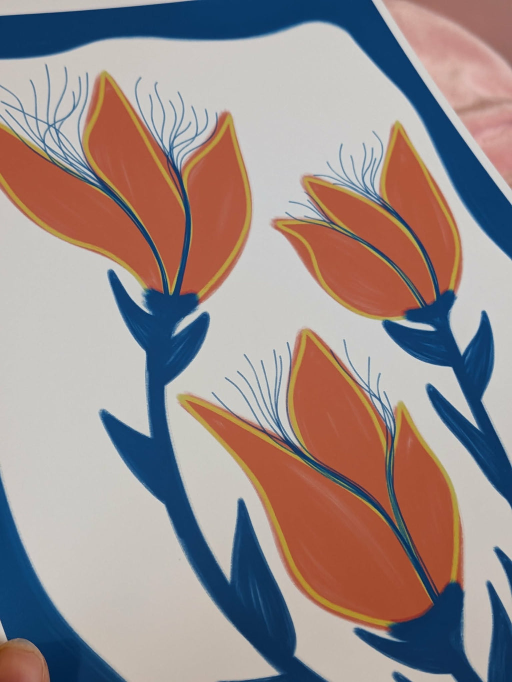 Blue Orange Flower