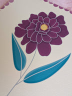 Square flower print art