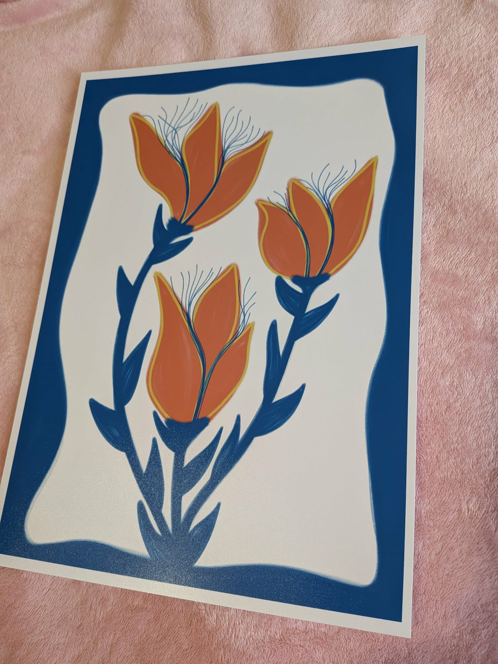 Blue Orange Flower