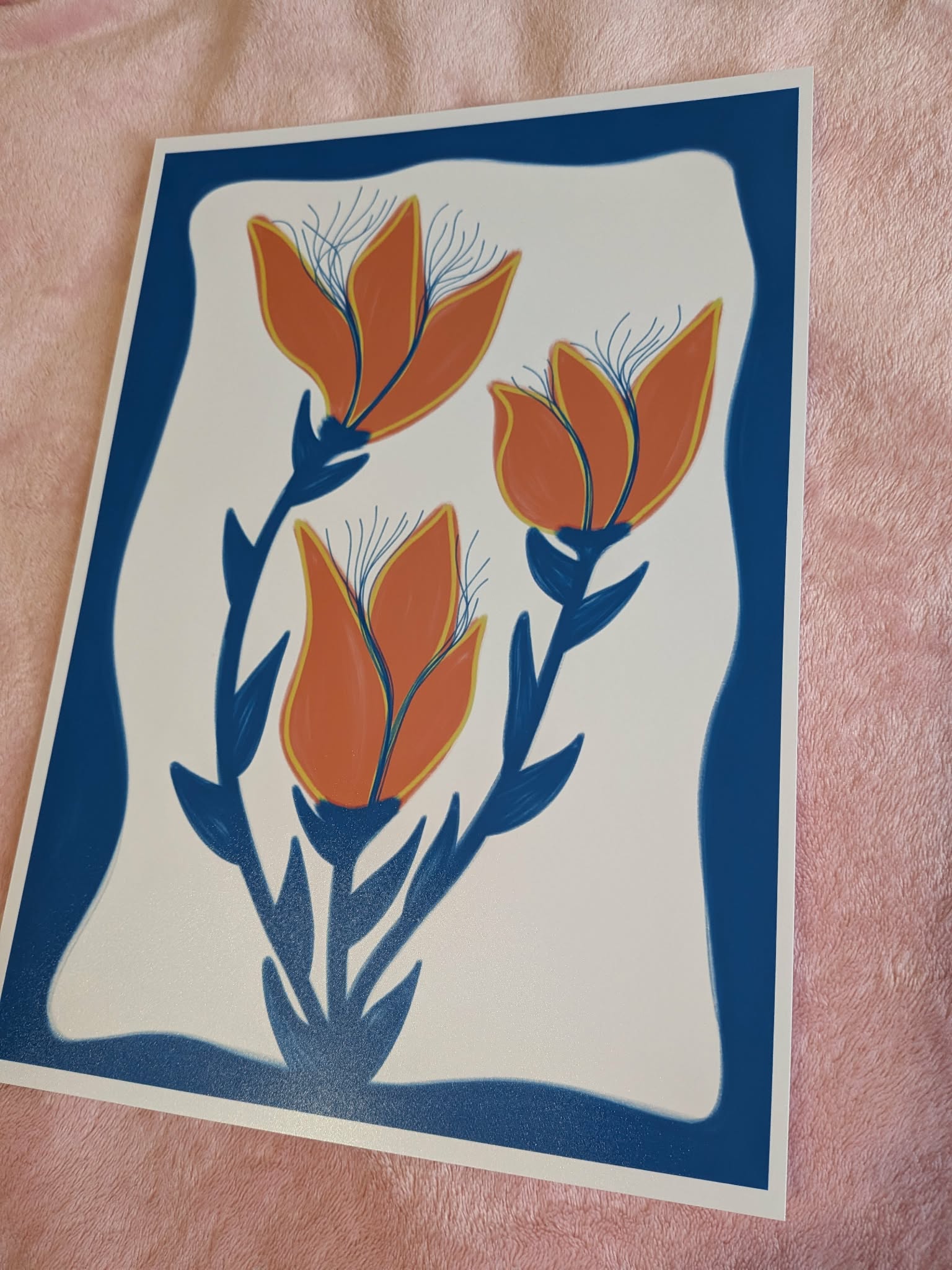 Blue Orange Flower