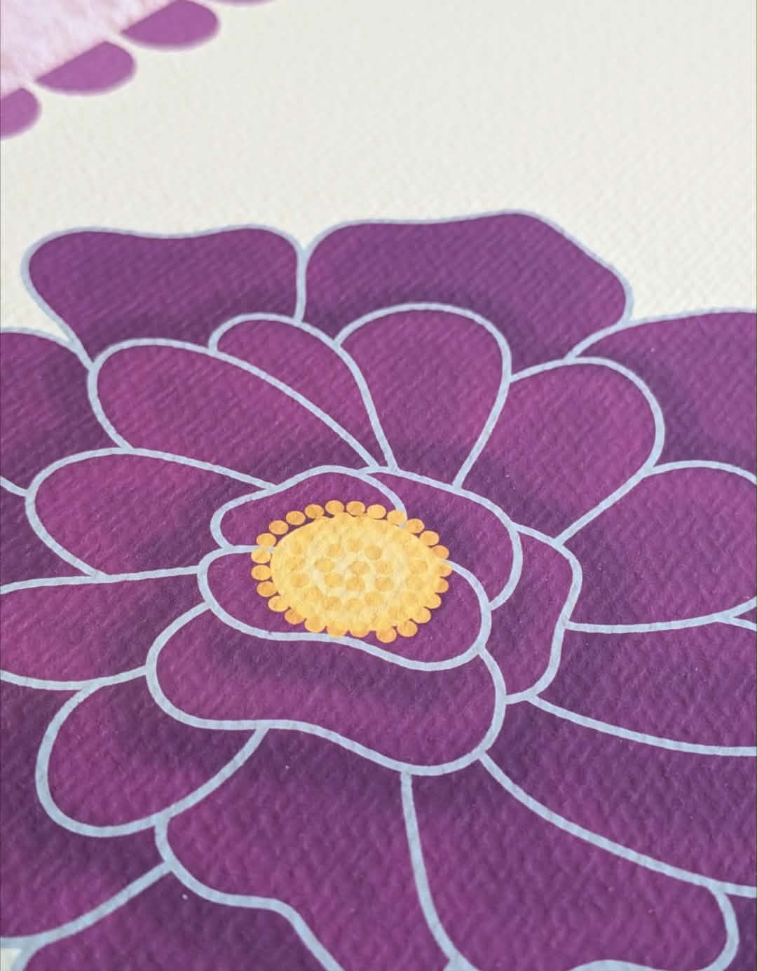 Square Flower Wall Art Illustration, Home Decor, Modern Art Decor, Unframed Art Print