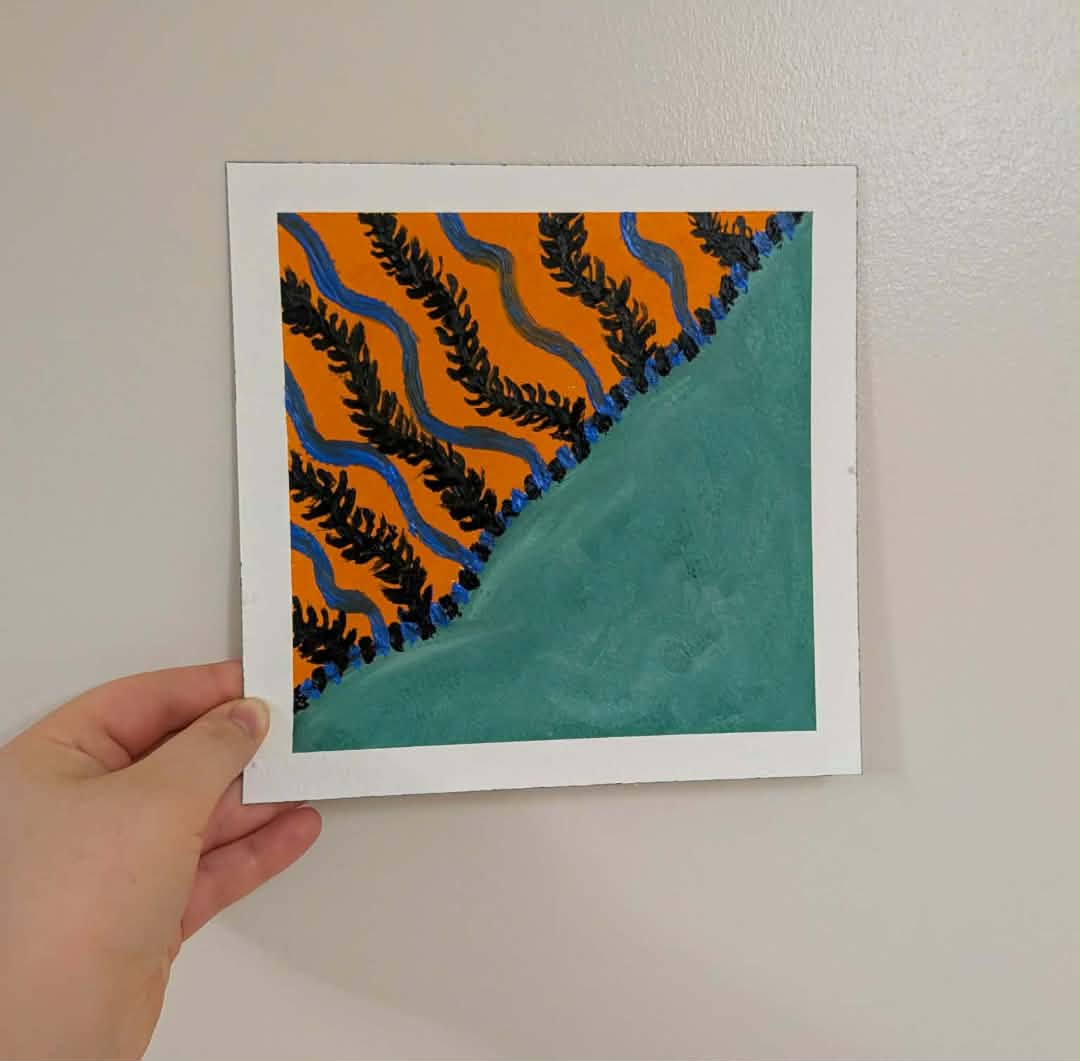 Square abstract art, Wall Art, Home Decor, Orange Collection