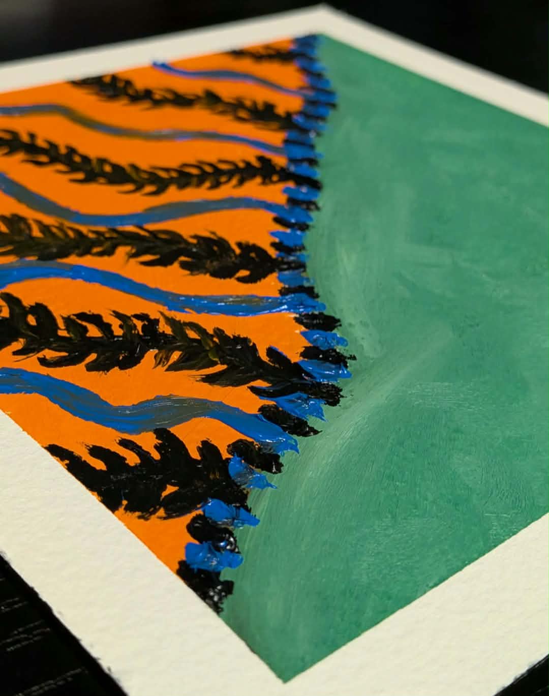 Square abstract art, Wall Art, Home Decor, Orange Collection