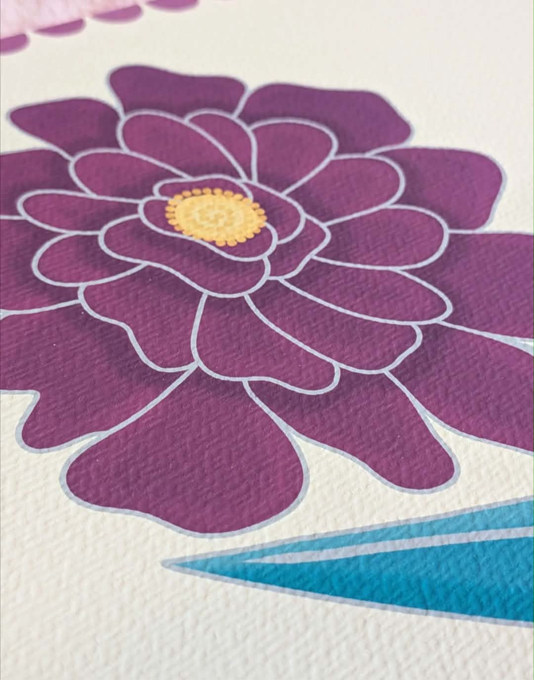 Square Flower Wall Art Illustration, Home Decor, Modern Art Decor, Unframed Art Print
