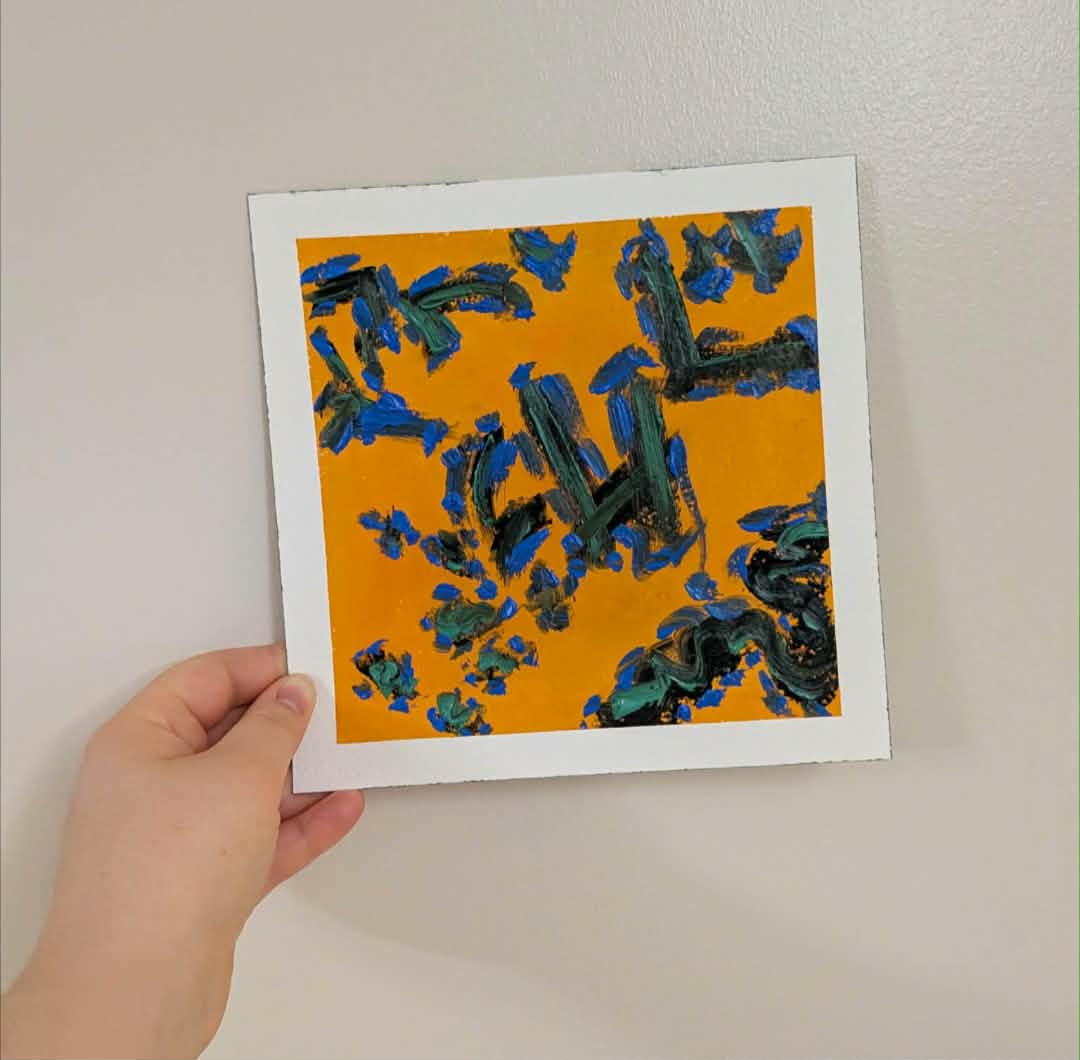 Square abstract art, Wall Art, Home Decor, Orange Collection