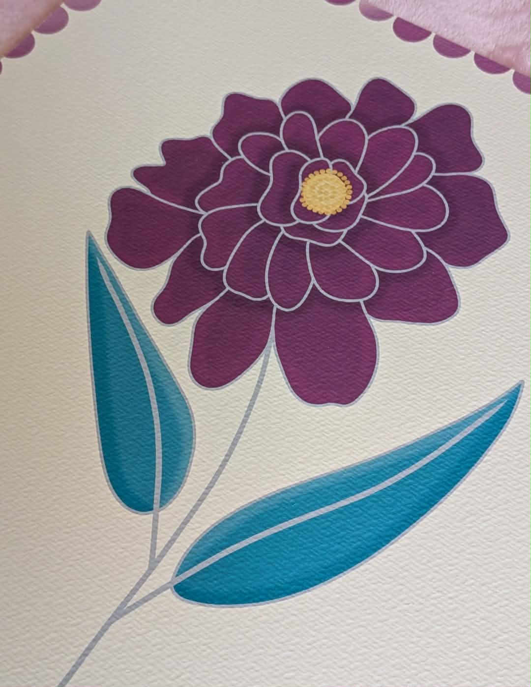 Square Flower Wall Art Illustration, Home Decor, Modern Art Decor, Unframed Art Print