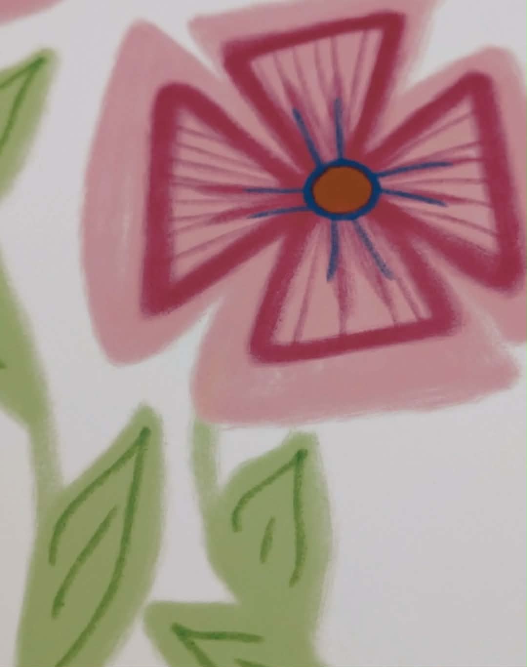 Pink Flower Illustration, A4 Art Print, Home Decor, Modern Art Decor, Unframed Wall Art